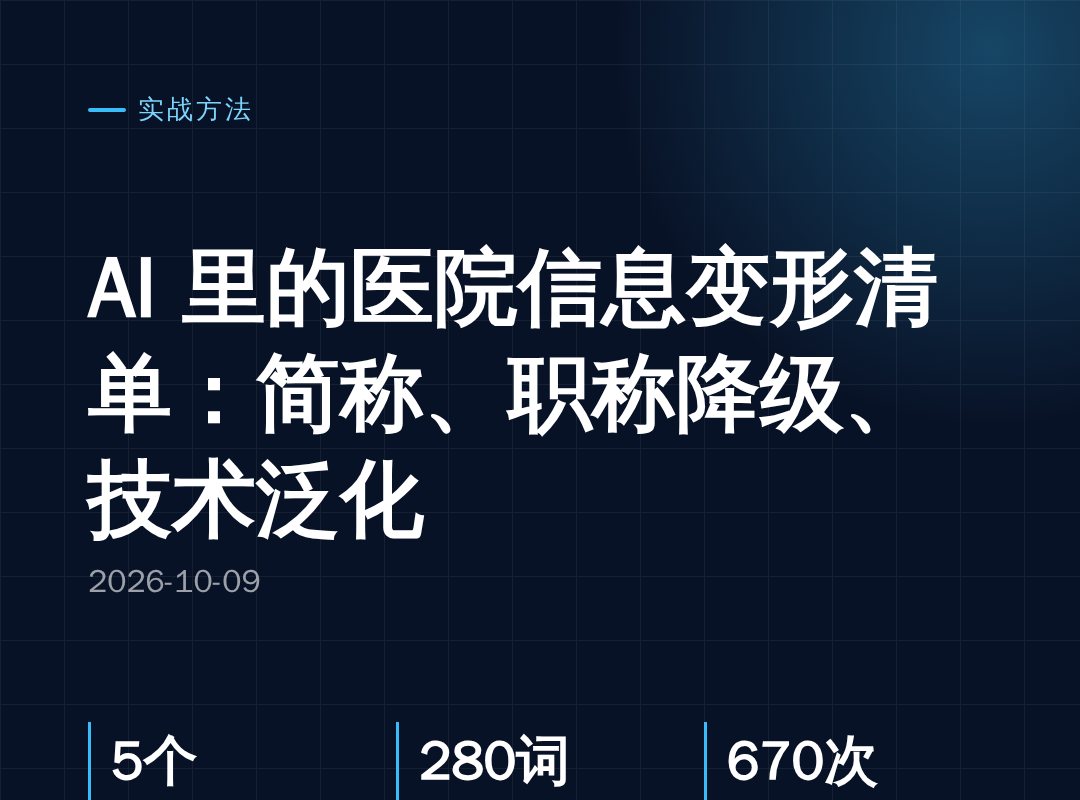 AI 里的医院信息变形清单:简称、职称降级、技术泛化