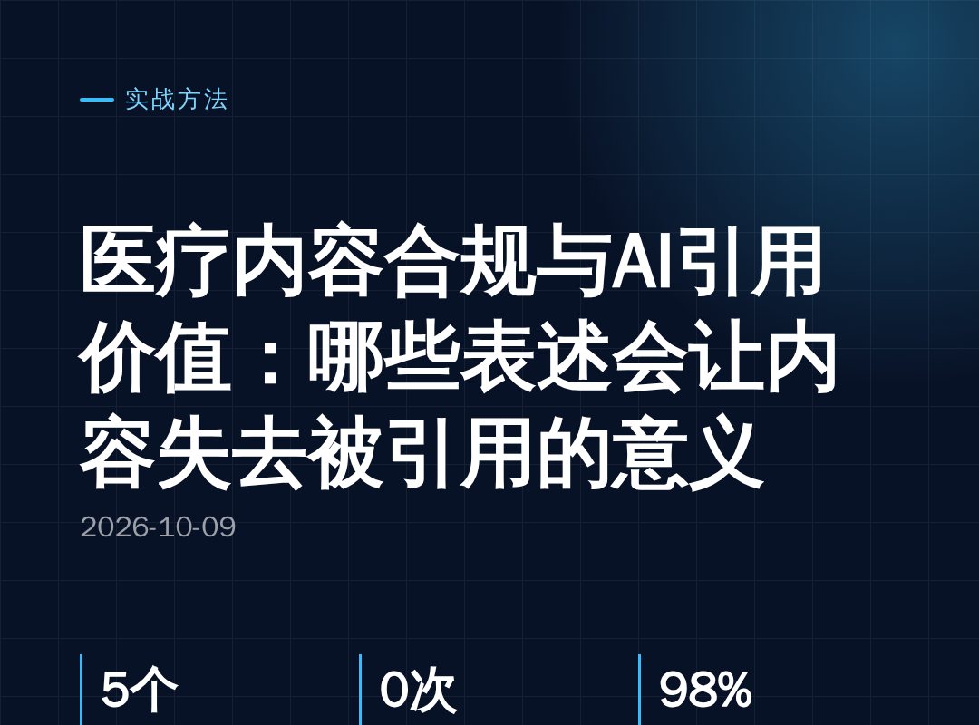 医疗内容合规与AI引用价值:哪些表述会让内容失去被引用的意义